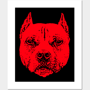 Red Pit Bull Posters and Art